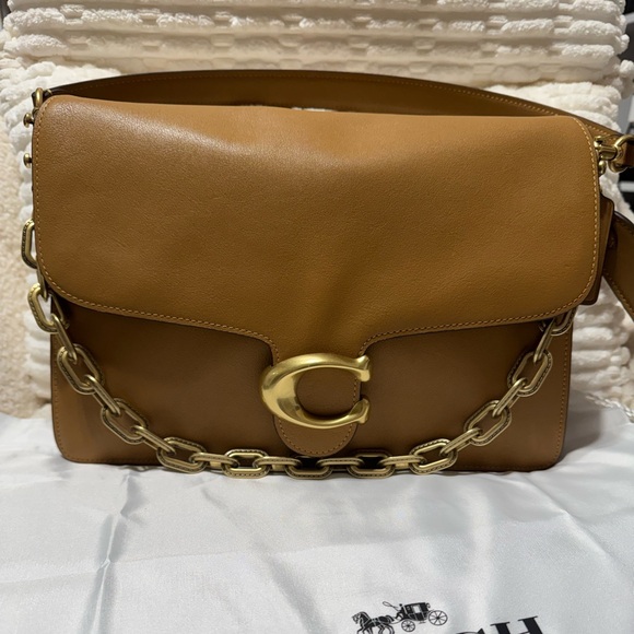 Coach Handbags - Coach Chain Tabby 30 Leather Shoulder Bag in Honey Brown with Gold Hardware